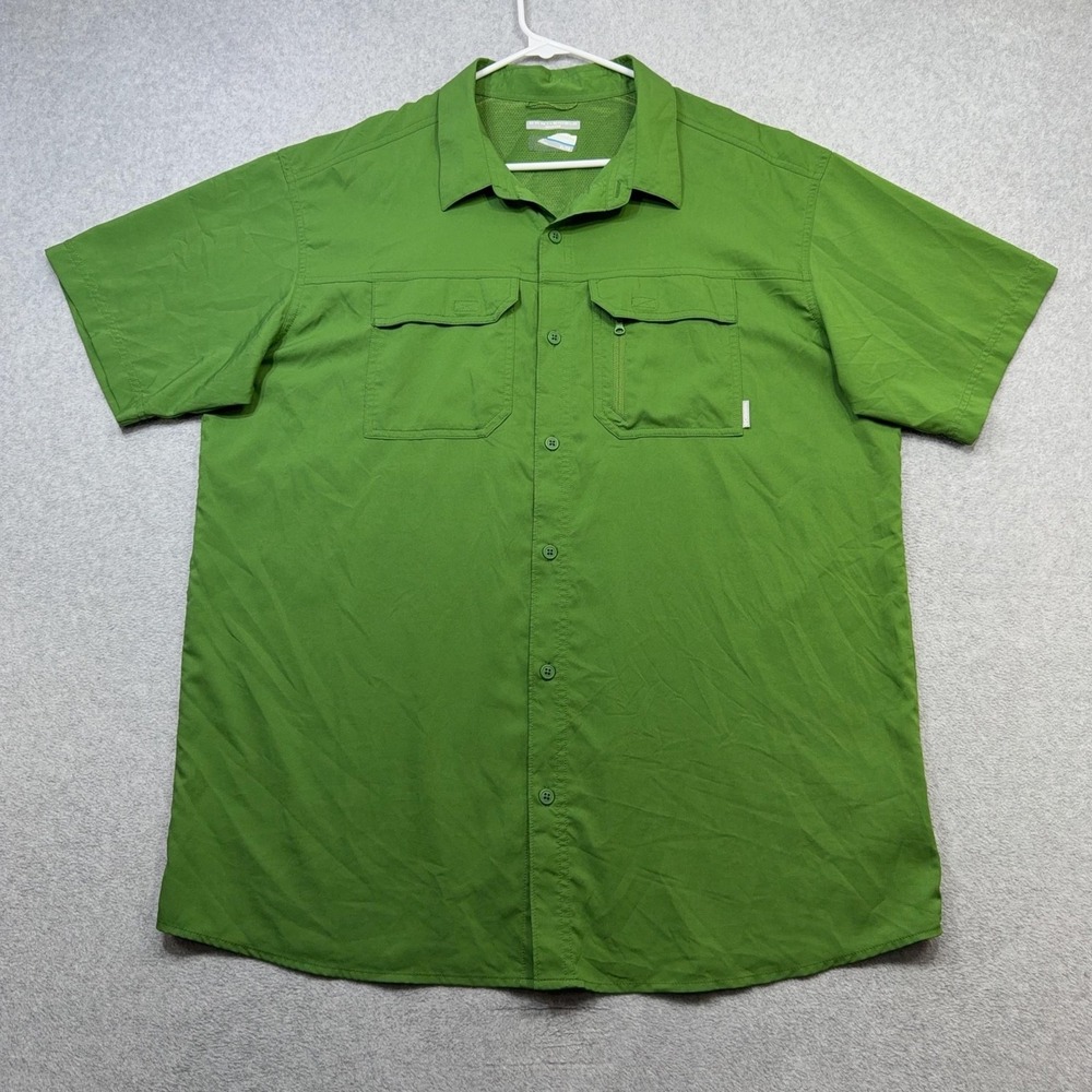 Columbia Silver Ridge Utility Shirt Mens XL Green Short Sleeve Fishing Vented